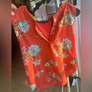 Papermoon Coral sleeveless Floral Blouse | L